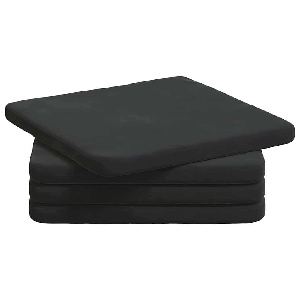 Zitkussens 4 pcs Zwart 40 x 40 x 3 cm Fluweel