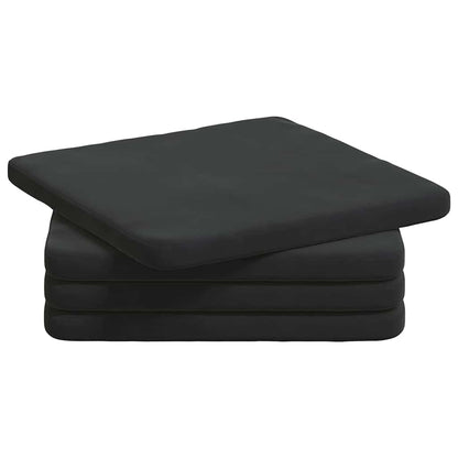 Zitkussens 4 pcs Zwart 40 x 40 x 3 cm Fluweel