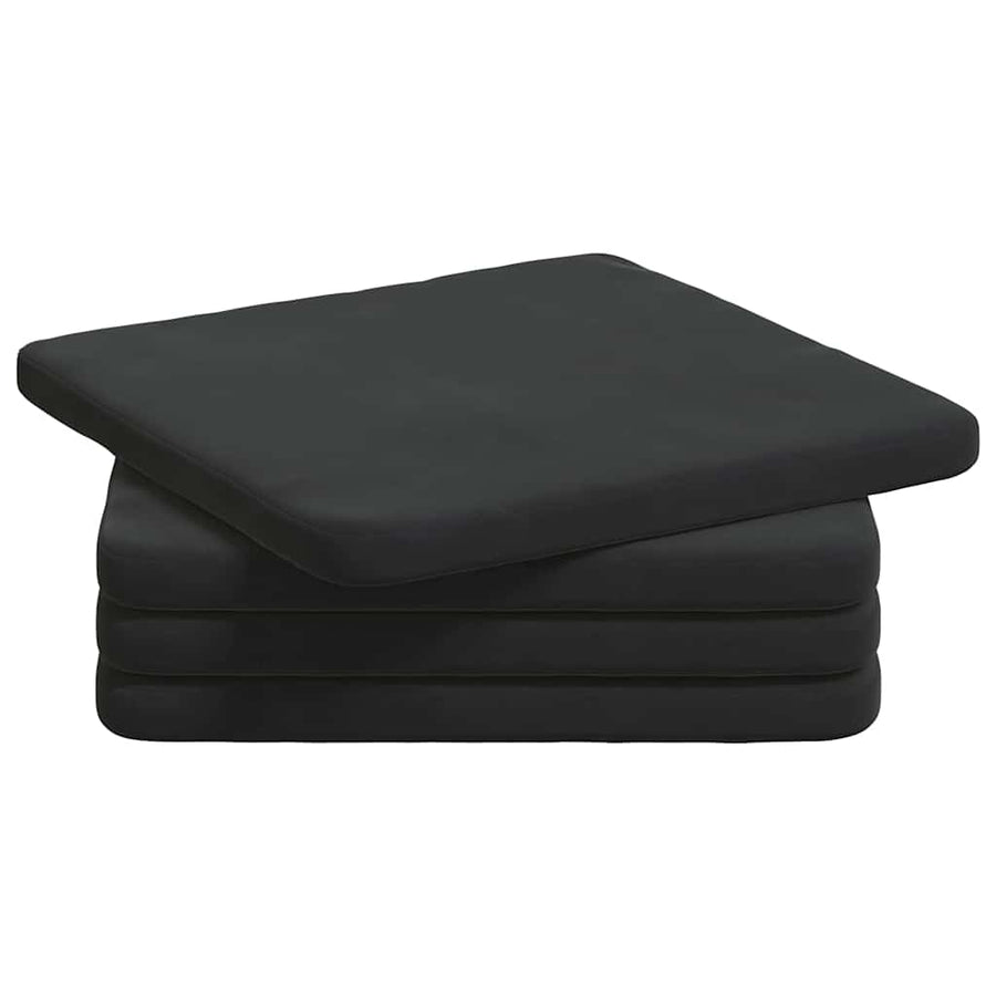 Zitkussens 4 pcs Zwart 40 x 40 x 3 cm Fluweel