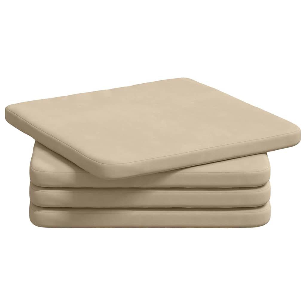 Zitkussens 4 pcs Crème 40 x 40 x 3 cm Microvezel Stof