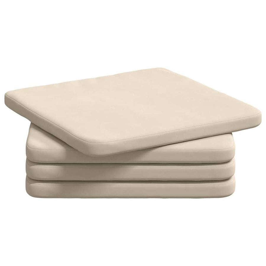 Zitkussens 4 pcs Beige 40 x 40 x 3 cm Microvezel Stof
