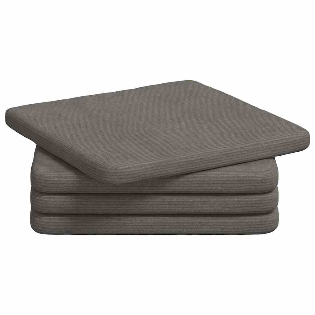 Zitkussens 4 pcs Lichtgrijs 40 x 40 x 3 cm Katoen Stof