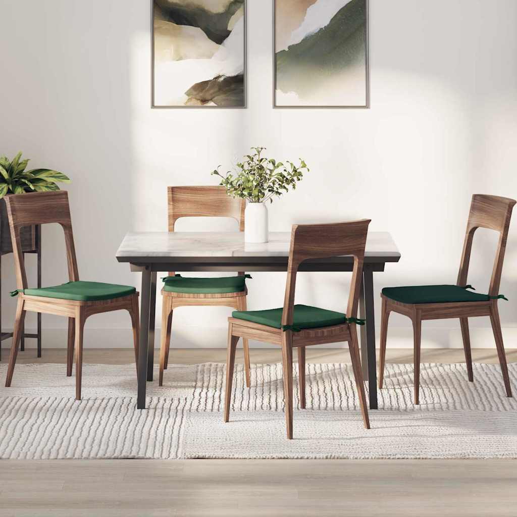 Zitkussens 4 pcs Donkergroen 40 x 40 x 3 cm Katoen Stof