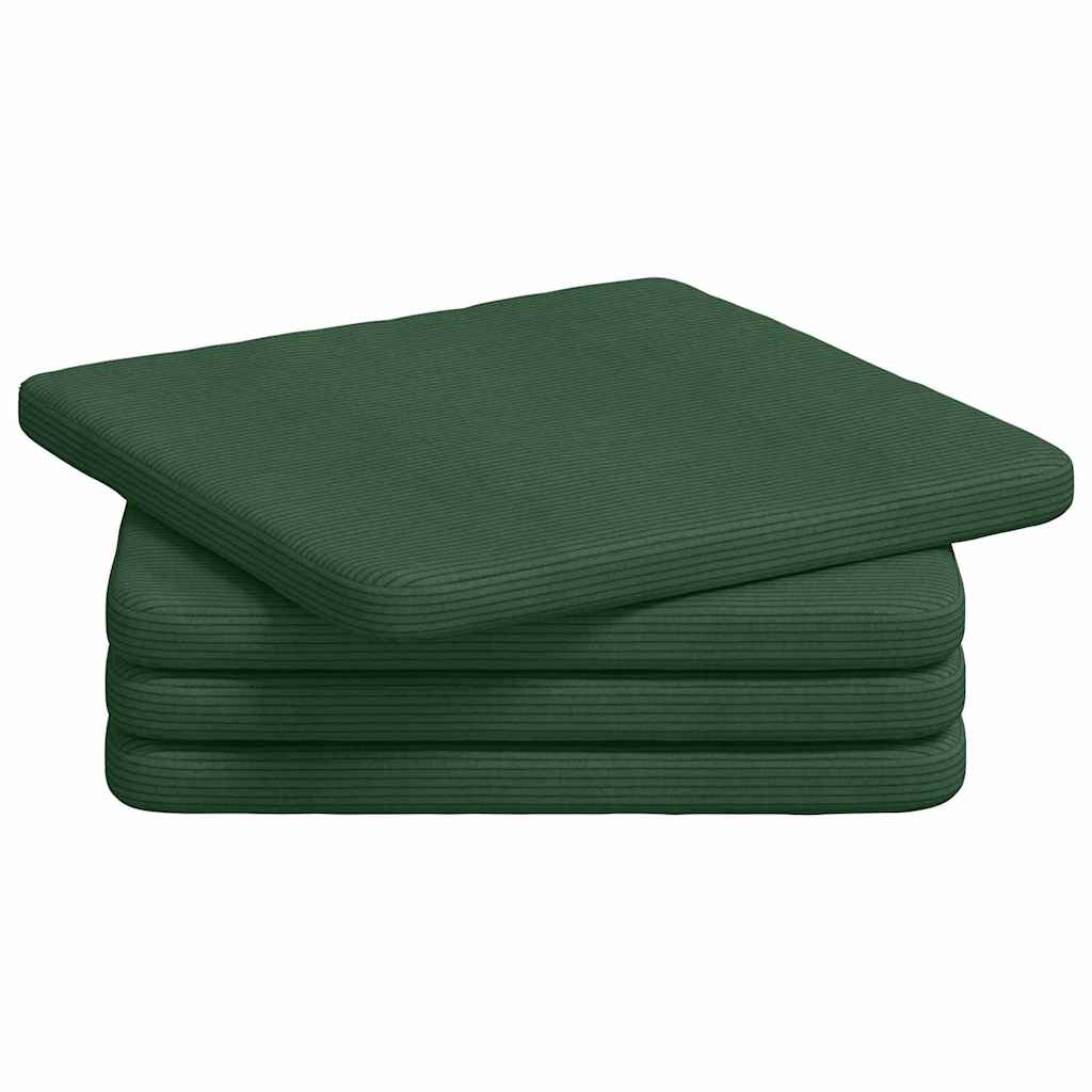 Zitkussens 4 pcs Donkergroen 40 x 40 x 3 cm Katoen Stof