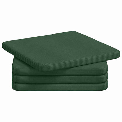 Zitkussens 4 pcs Donkergroen 40 x 40 x 3 cm Katoen Stof