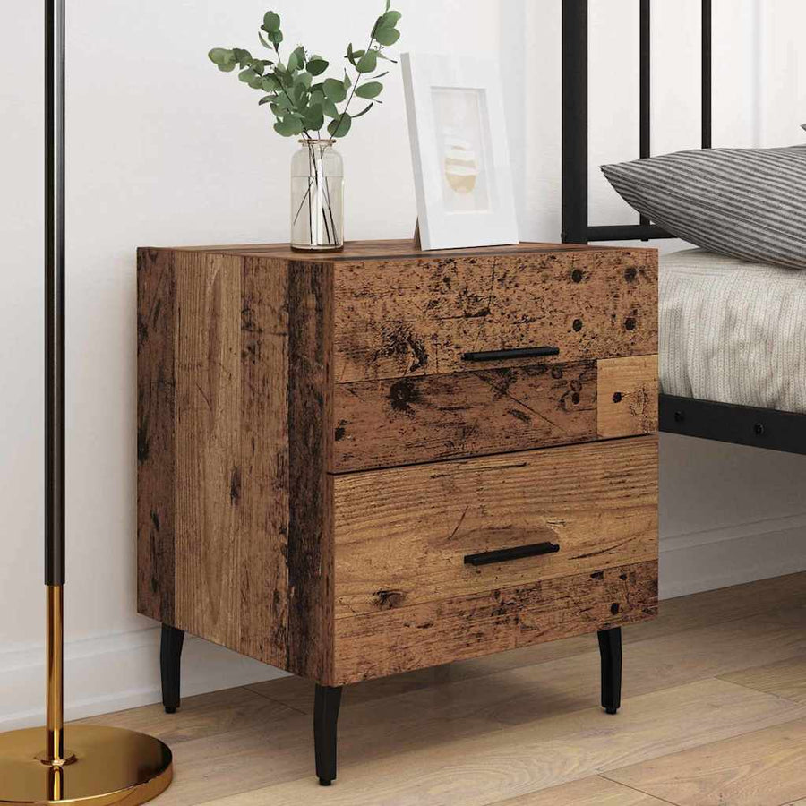 Nachtkastje 2 pcs Oud hout 40 x 35 x 47,5 cm Bewerkt hout