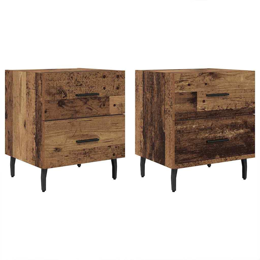 Nachtkastje 2 pcs Oud hout 40 x 35 x 47,5 cm Bewerkt hout