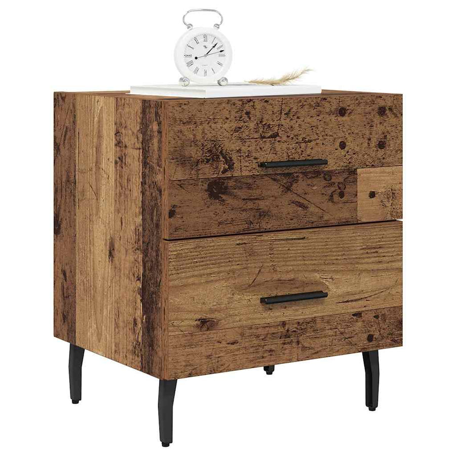 Nachtkastje 2 pcs Oud hout 40 x 35 x 47,5 cm Bewerkt hout