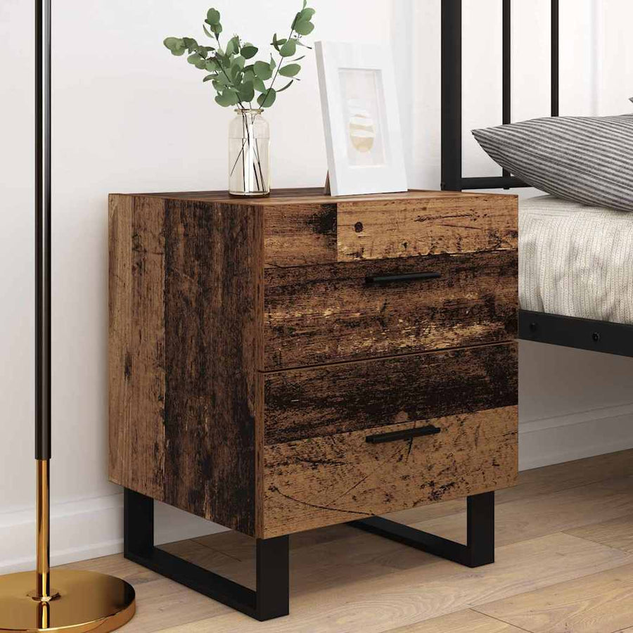 Nachtkastje 2 pcs Oud hout 40 x 35 x 47,5 cm Bewerkt hout