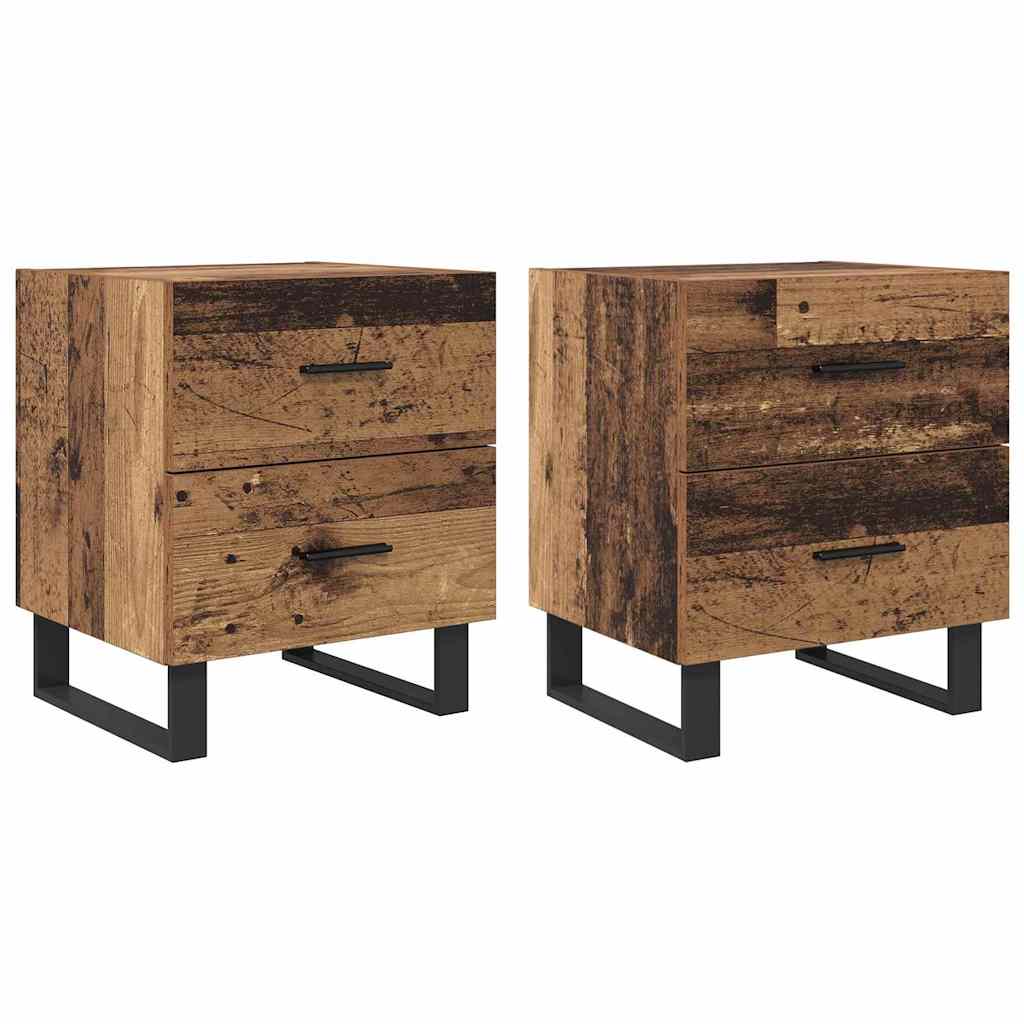 Nachtkastje 2 pcs Oud hout 40 x 35 x 47,5 cm Bewerkt hout