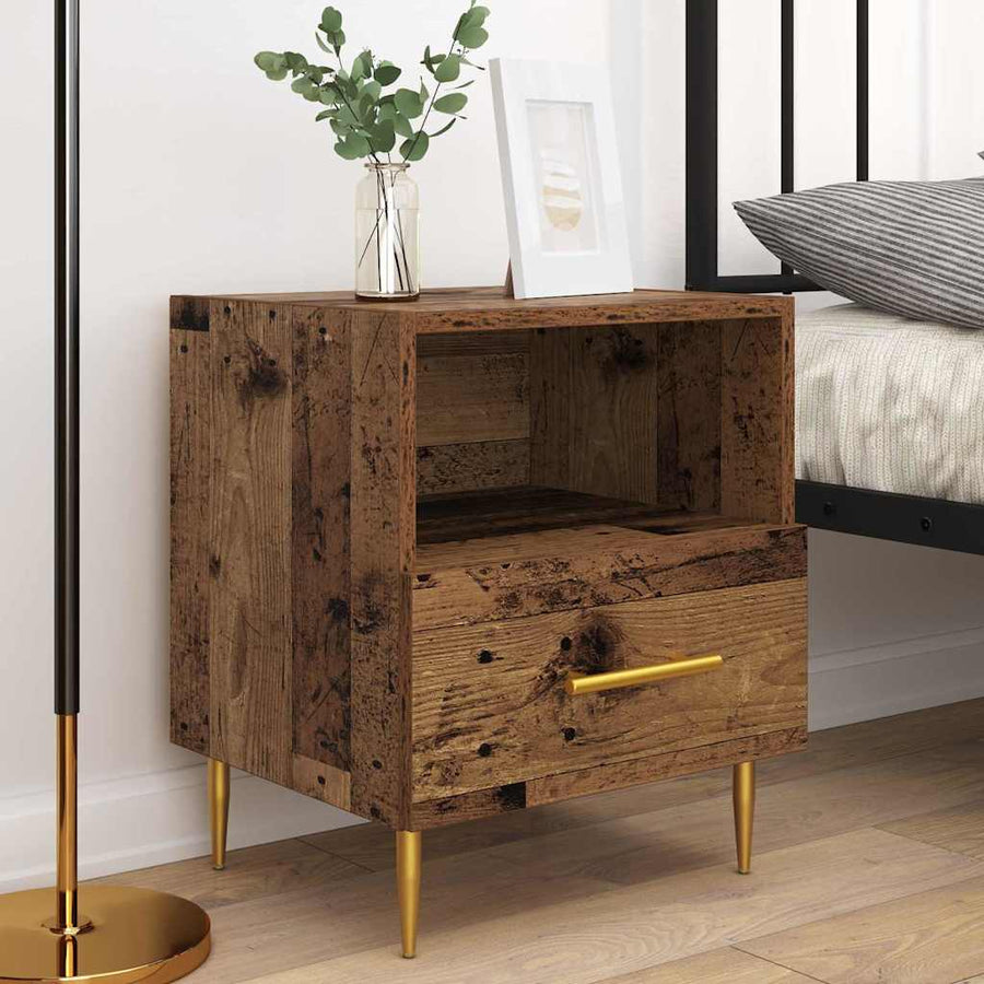 Nachtkastje 2 pcs Oud hout 40 x 35 x 47,5 cm Bewerkt hout