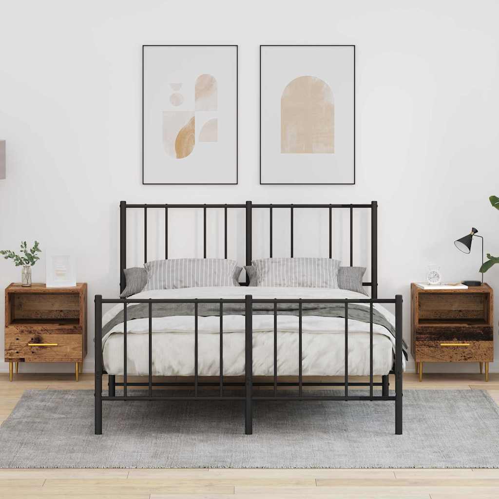 Nachtkastje 2 pcs Oud hout 40 x 35 x 47,5 cm Bewerkt hout