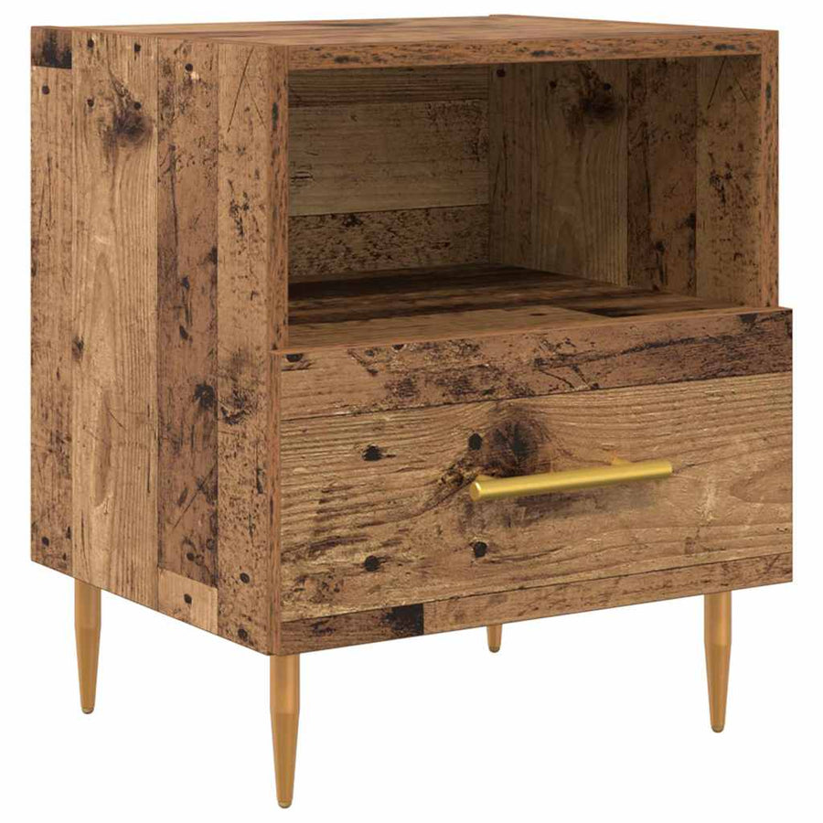 Nachtkastje 2 pcs Oud hout 40 x 35 x 47,5 cm Bewerkt hout