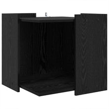 Kattenbak Omheining Zwart eiken 53 x 53 x 51 cm Bewerkt hout