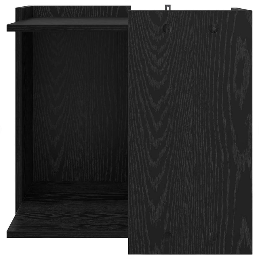Kattenbak Omheining Zwart eiken 53 x 53 x 51 cm Bewerkt hout