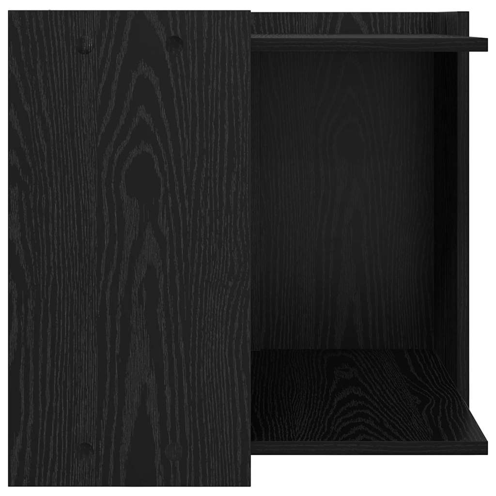 Kattenbak Omheining Zwart eiken 53 x 53 x 51 cm Bewerkt hout