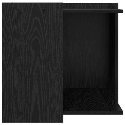 Kattenbak Omheining Zwart eiken 53 x 53 x 51 cm Bewerkt hout