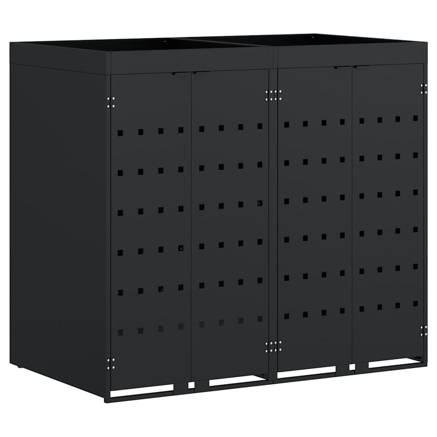 Wieltjesbakopslag voor 2 bakken Zwart 136 x 77,5 x 121,5 cm