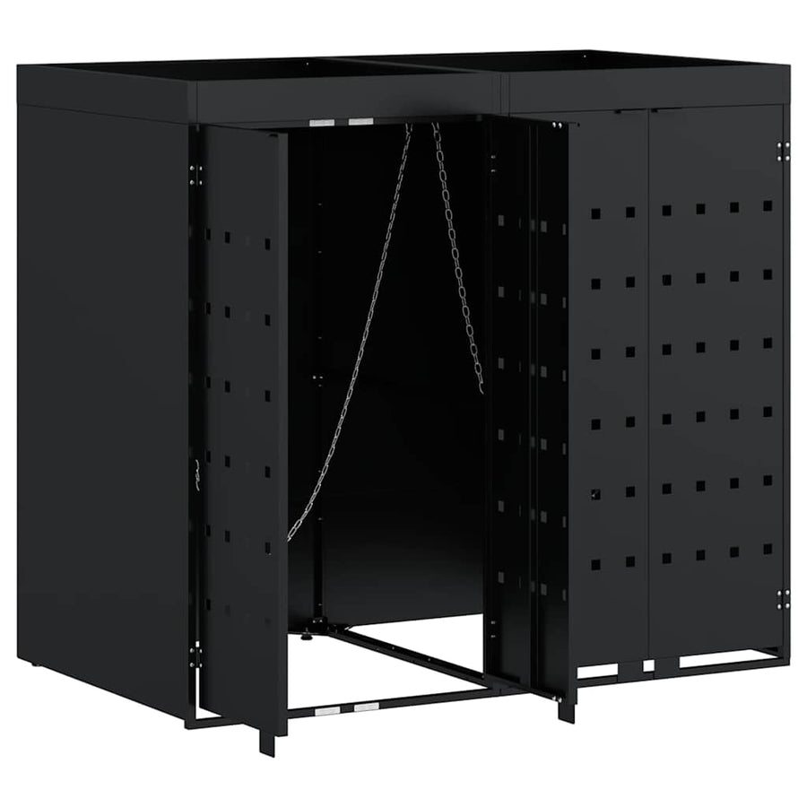Wieltjesbakopslag voor 2 bakken Zwart 136 x 77,5 x 121,5 cm