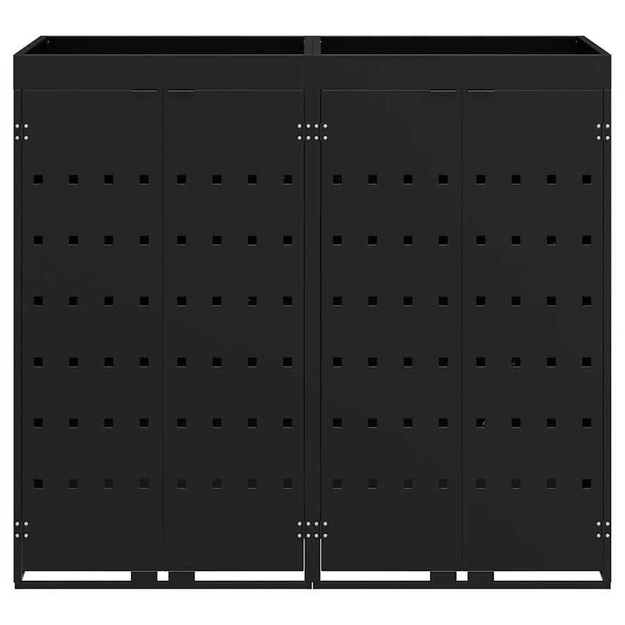 Wieltjesbakopslag voor 2 bakken Zwart 136 x 77,5 x 121,5 cm
