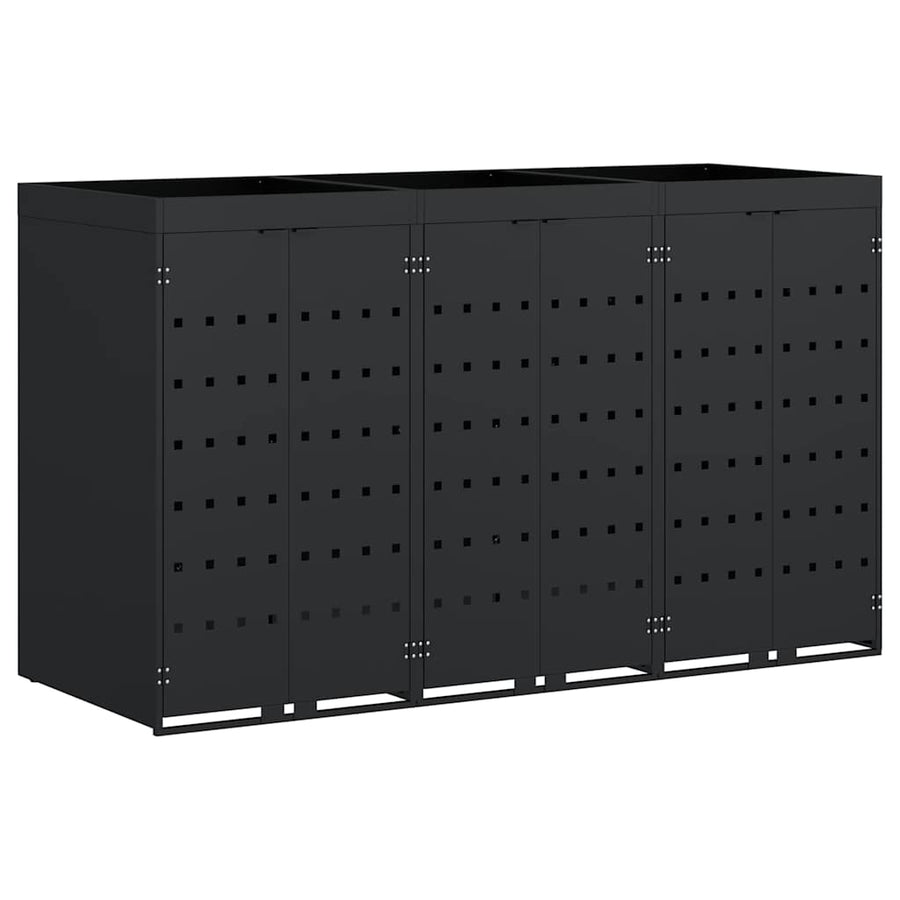 Wieltjesbakopslag voor 3 bakken Zwart 204 x 77,5 x 121,5 cm