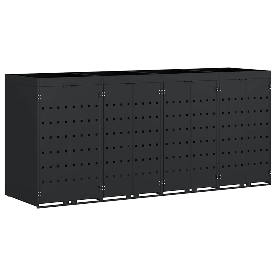 Wieltjesbakopslag voor 4 bakken Zwart 272 x 77,5 x 121,5 cm