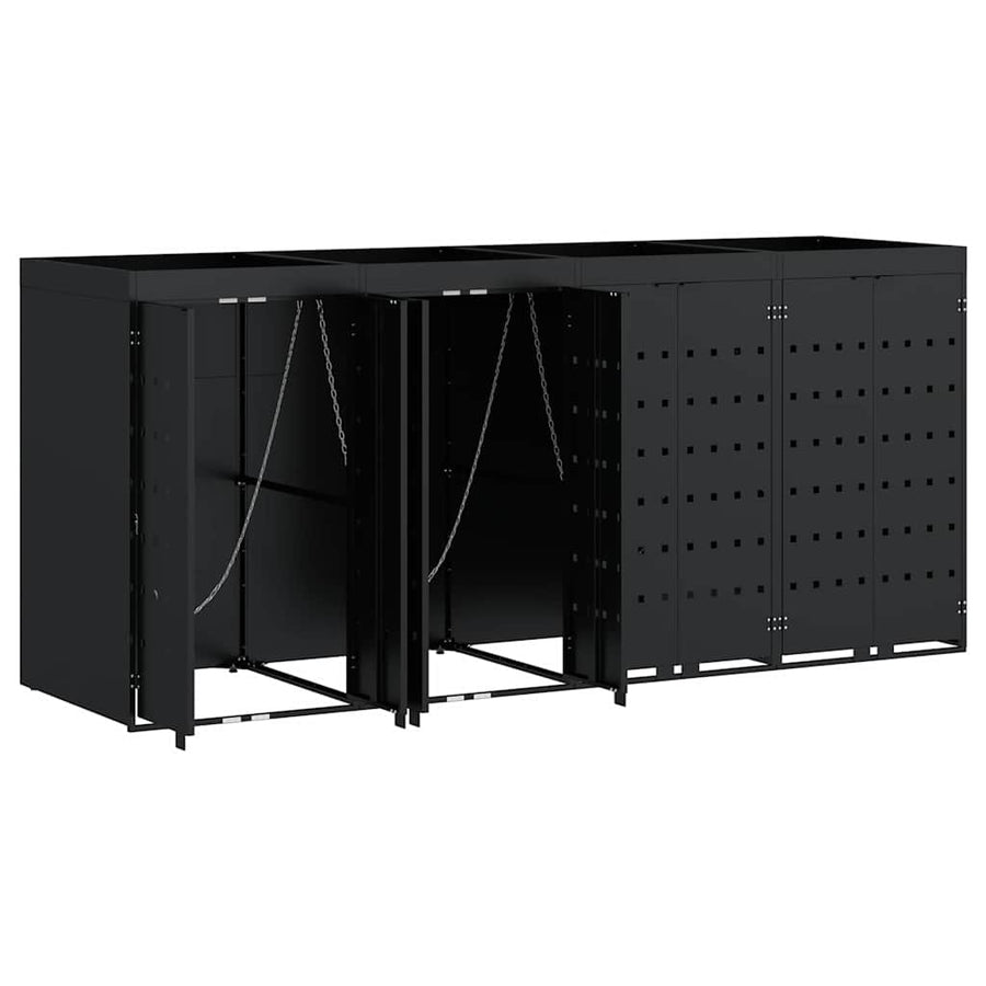 Wieltjesbakopslag voor 4 bakken Zwart 272 x 77,5 x 121,5 cm