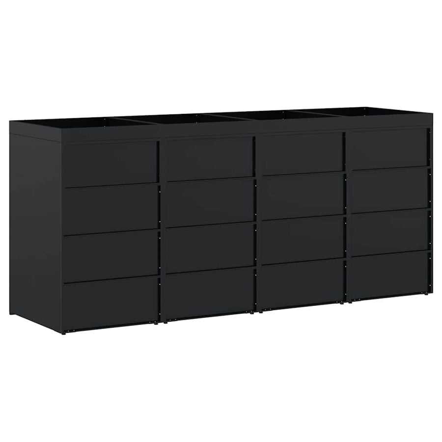 Wieltjesbakopslag voor 4 bakken Zwart 272 x 77,5 x 121,5 cm