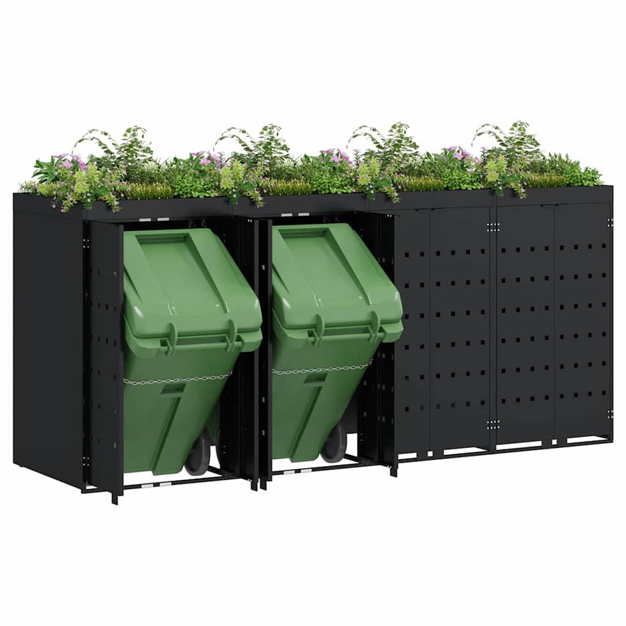 Wieltjesbakopslag voor 4 bakken Zwart 272 x 77,5 x 121,5 cm