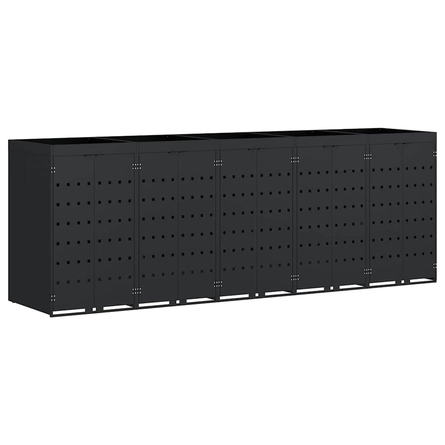 Wieltjesbakopslag voor 5 bakken Zwart 340 x 77,5 x 121,5 cm
