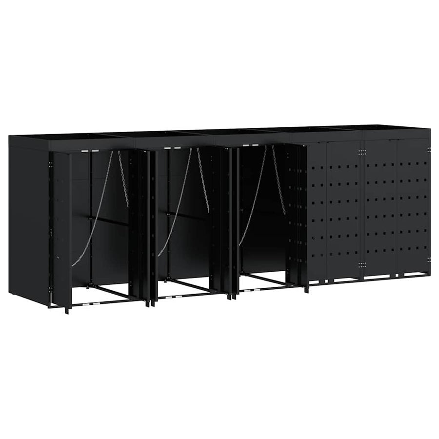 Wieltjesbakopslag voor 5 bakken Zwart 340 x 77,5 x 121,5 cm