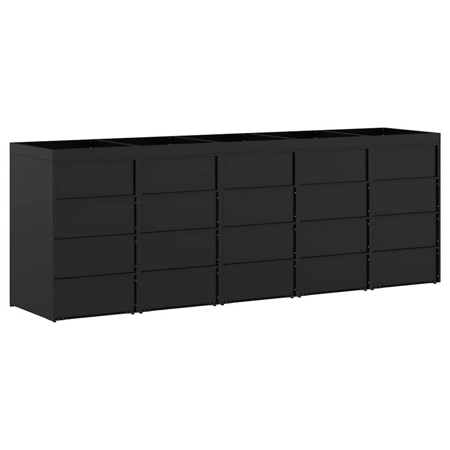 Wieltjesbakopslag voor 5 bakken Zwart 340 x 77,5 x 121,5 cm