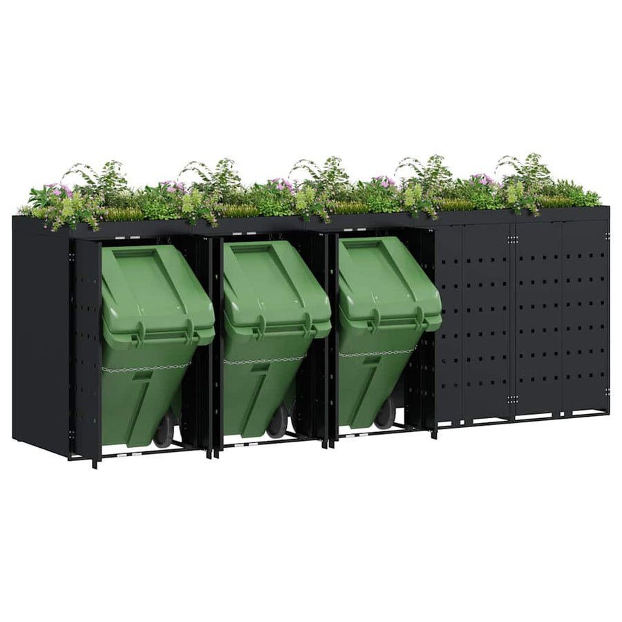 Wieltjesbakopslag voor 5 bakken Zwart 340 x 77,5 x 121,5 cm