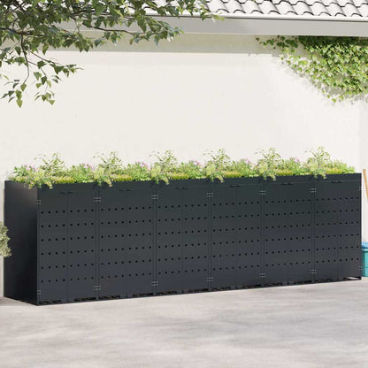 Wieltjesbakopslag voor 6 bakken Zwart 408 x 77,5 x 121,5 cm