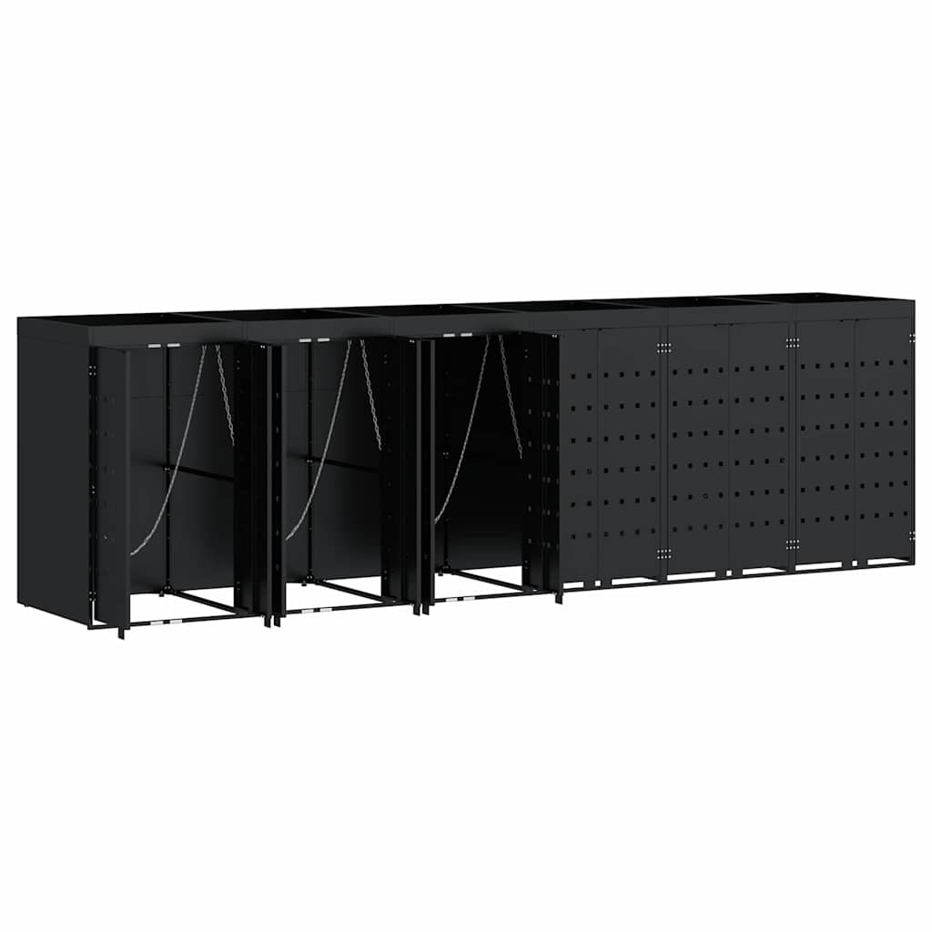 Wieltjesbakopslag voor 6 bakken Zwart 408 x 77,5 x 121,5 cm