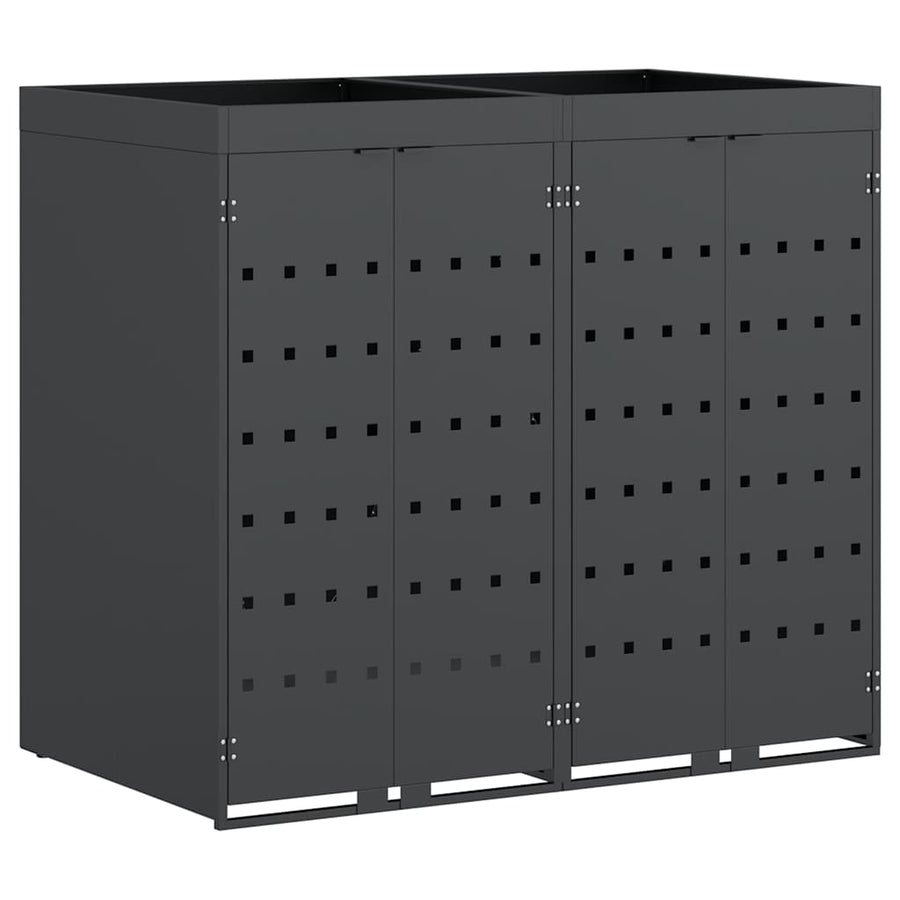 Wieltjesbakopslag voor 2 bakken Antraciet 136 x 77,5 x 121,5 cm