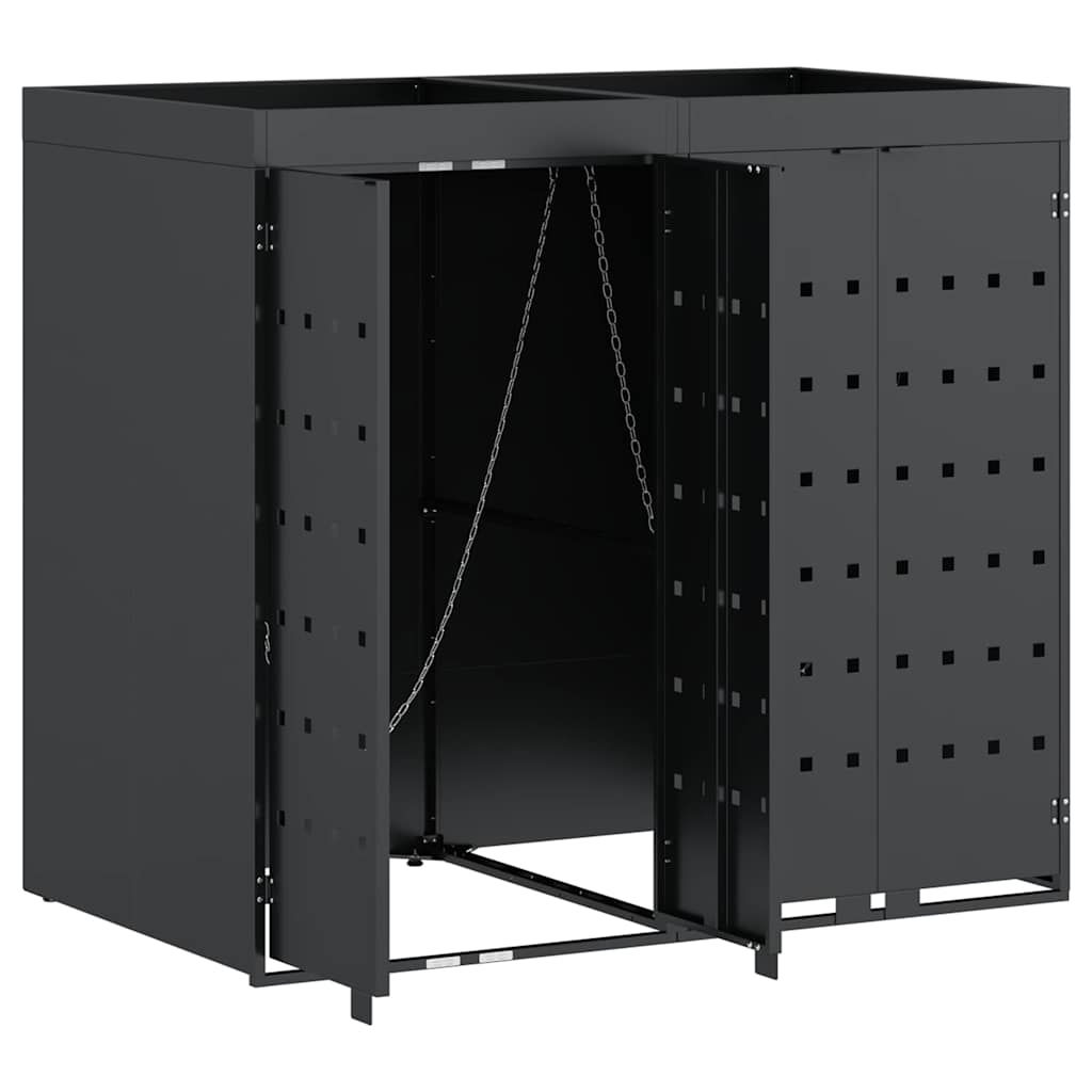 Wieltjesbakopslag voor 2 bakken Antraciet 136 x 77,5 x 121,5 cm