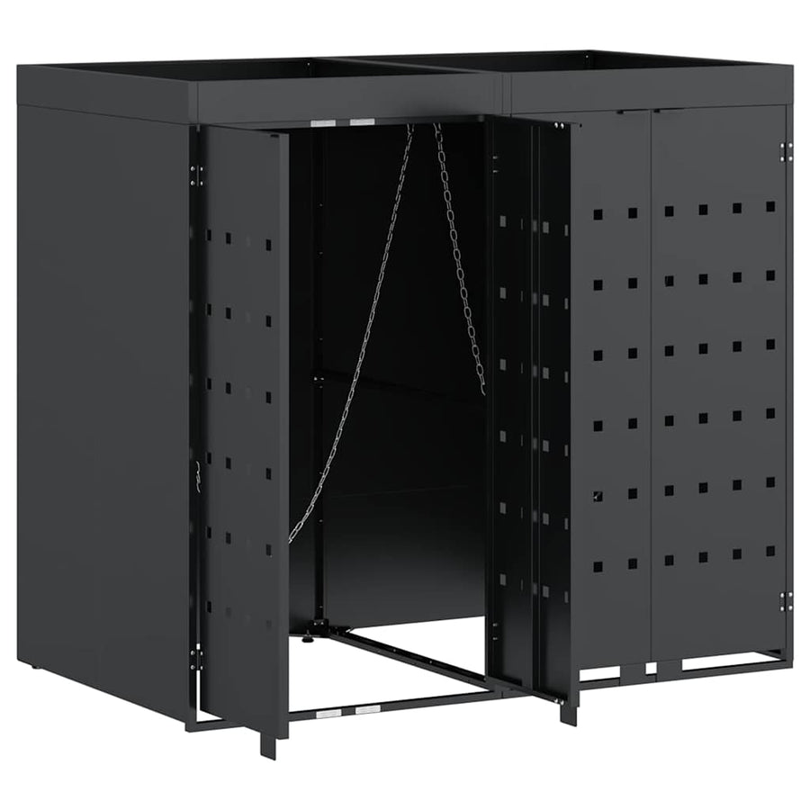 Wieltjesbakopslag voor 2 bakken Antraciet 136 x 77,5 x 121,5 cm