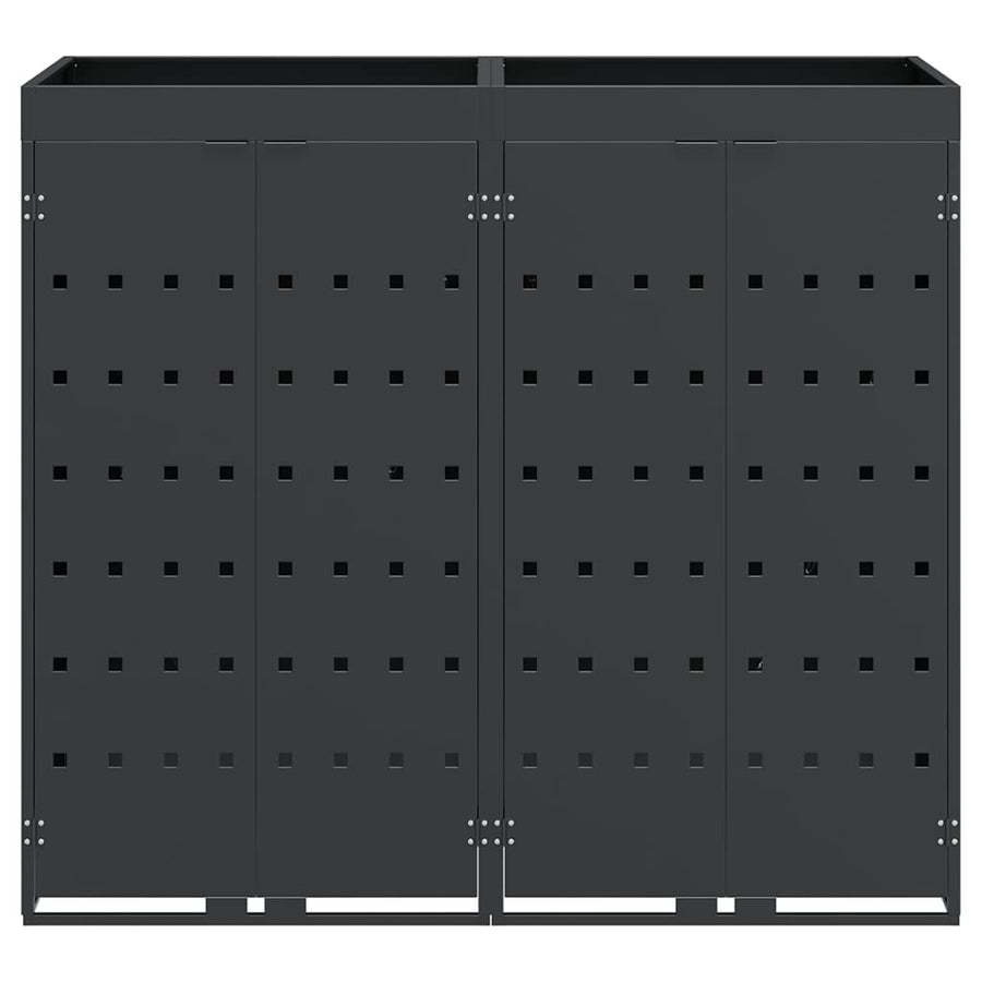Wieltjesbakopslag voor 2 bakken Antraciet 136 x 77,5 x 121,5 cm