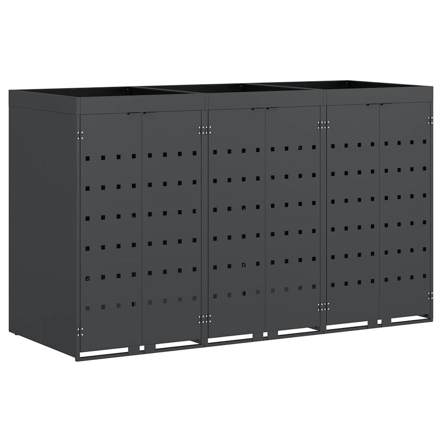 Wieltjesbakopslag voor 3 bakken Antraciet 204 x 77,5 x 121,5 cm