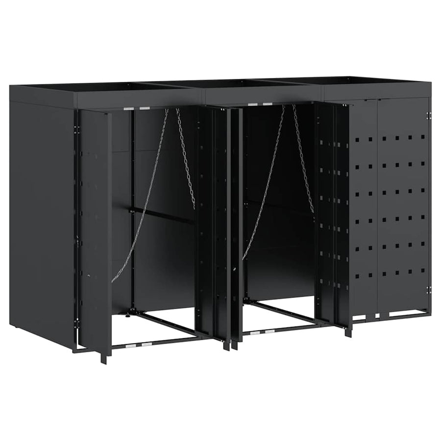 Wieltjesbakopslag voor 3 bakken Antraciet 204 x 77,5 x 121,5 cm