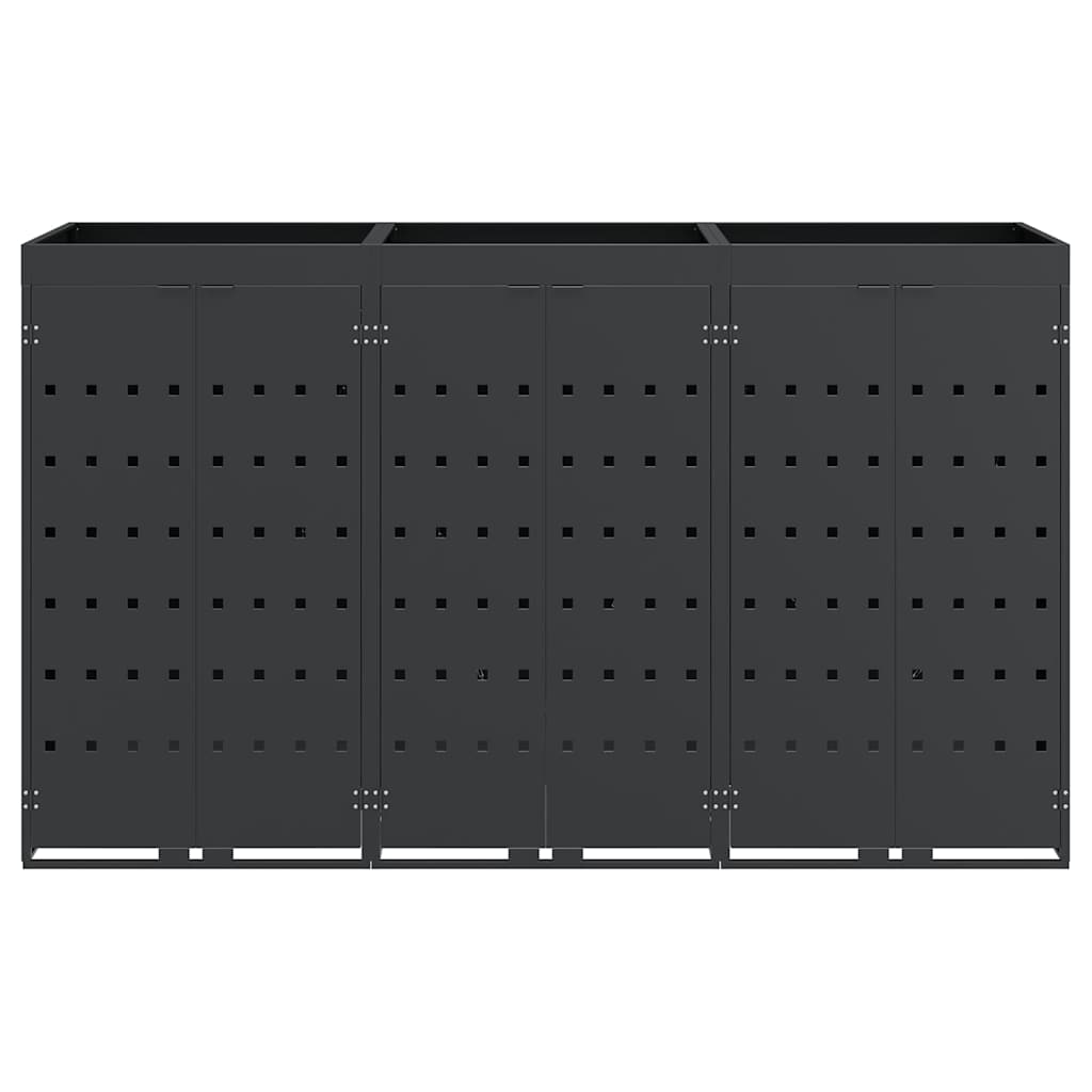 Wieltjesbakopslag voor 3 bakken Antraciet 204 x 77,5 x 121,5 cm