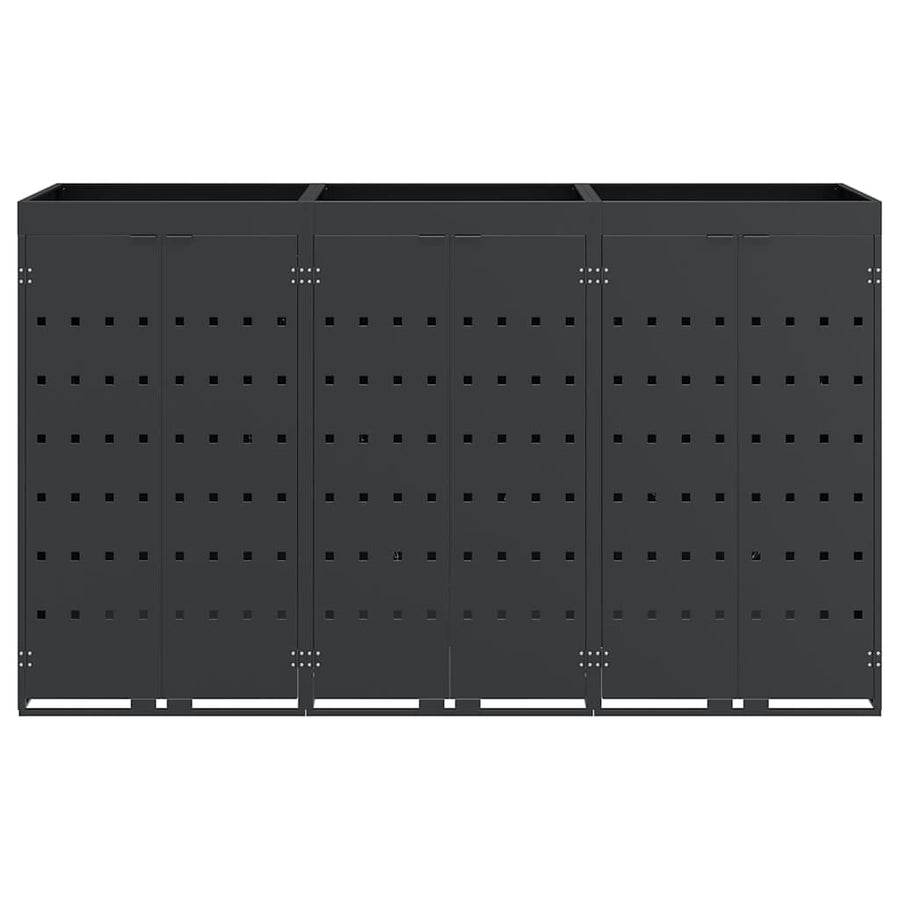 Wieltjesbakopslag voor 3 bakken Antraciet 204 x 77,5 x 121,5 cm