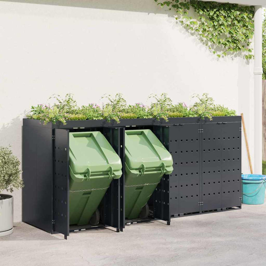 Wieltjesbakopslag voor 4 bakken Antraciet 272 x 77,5 x 121,5 cm