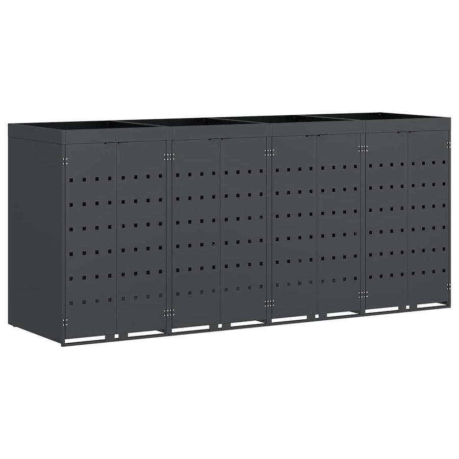 Wieltjesbakopslag voor 4 bakken Antraciet 272 x 77,5 x 121,5 cm