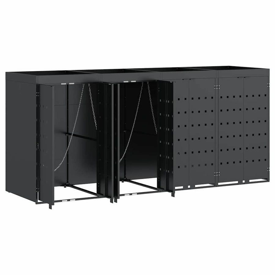 Wieltjesbakopslag voor 4 bakken Antraciet 272 x 77,5 x 121,5 cm