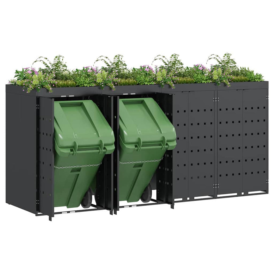 Wieltjesbakopslag voor 4 bakken Antraciet 272 x 77,5 x 121,5 cm