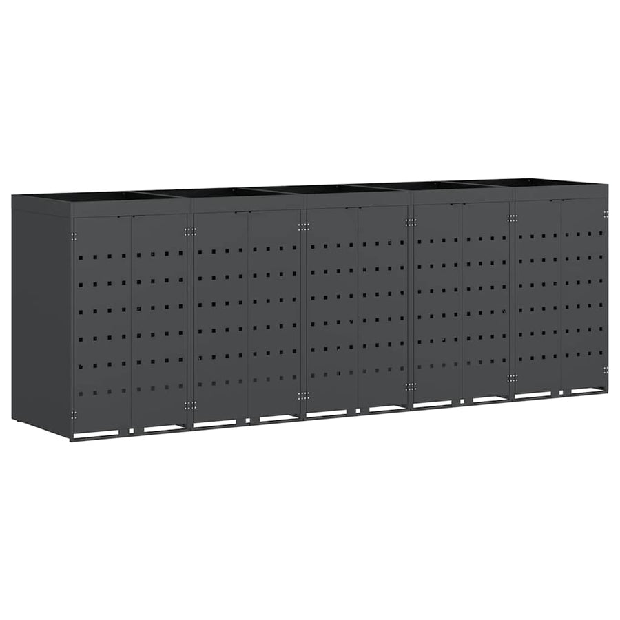 Wieltjesbakopslag voor 5 bakken Antraciet 340 x 77,5 x 121,5 cm