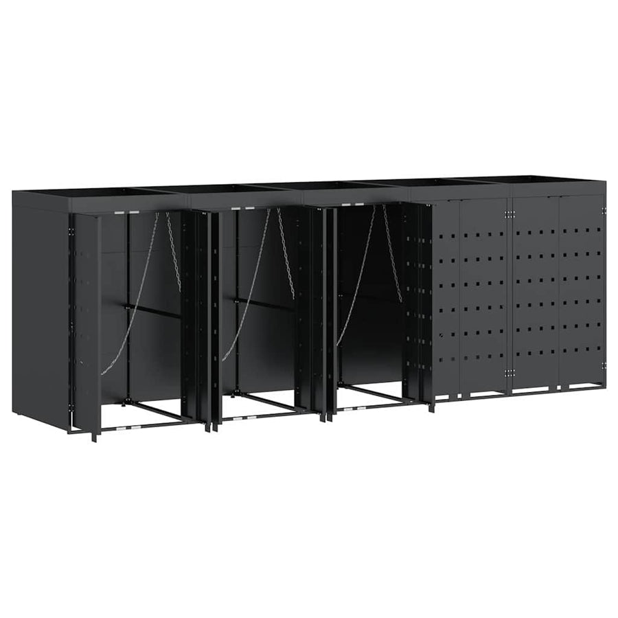 Wieltjesbakopslag voor 5 bakken Antraciet 340 x 77,5 x 121,5 cm