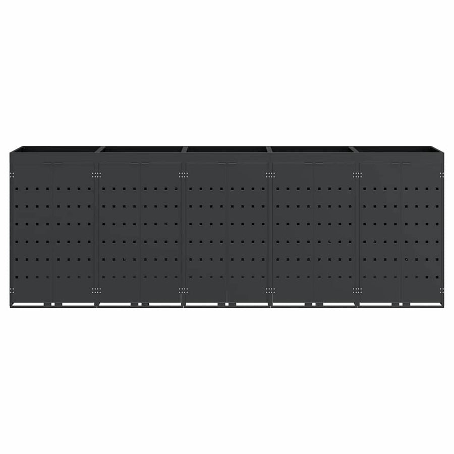 Wieltjesbakopslag voor 5 bakken Antraciet 340 x 77,5 x 121,5 cm